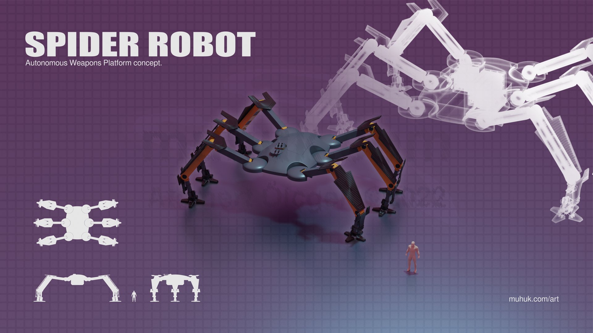 Spider Robot - Natural Pose