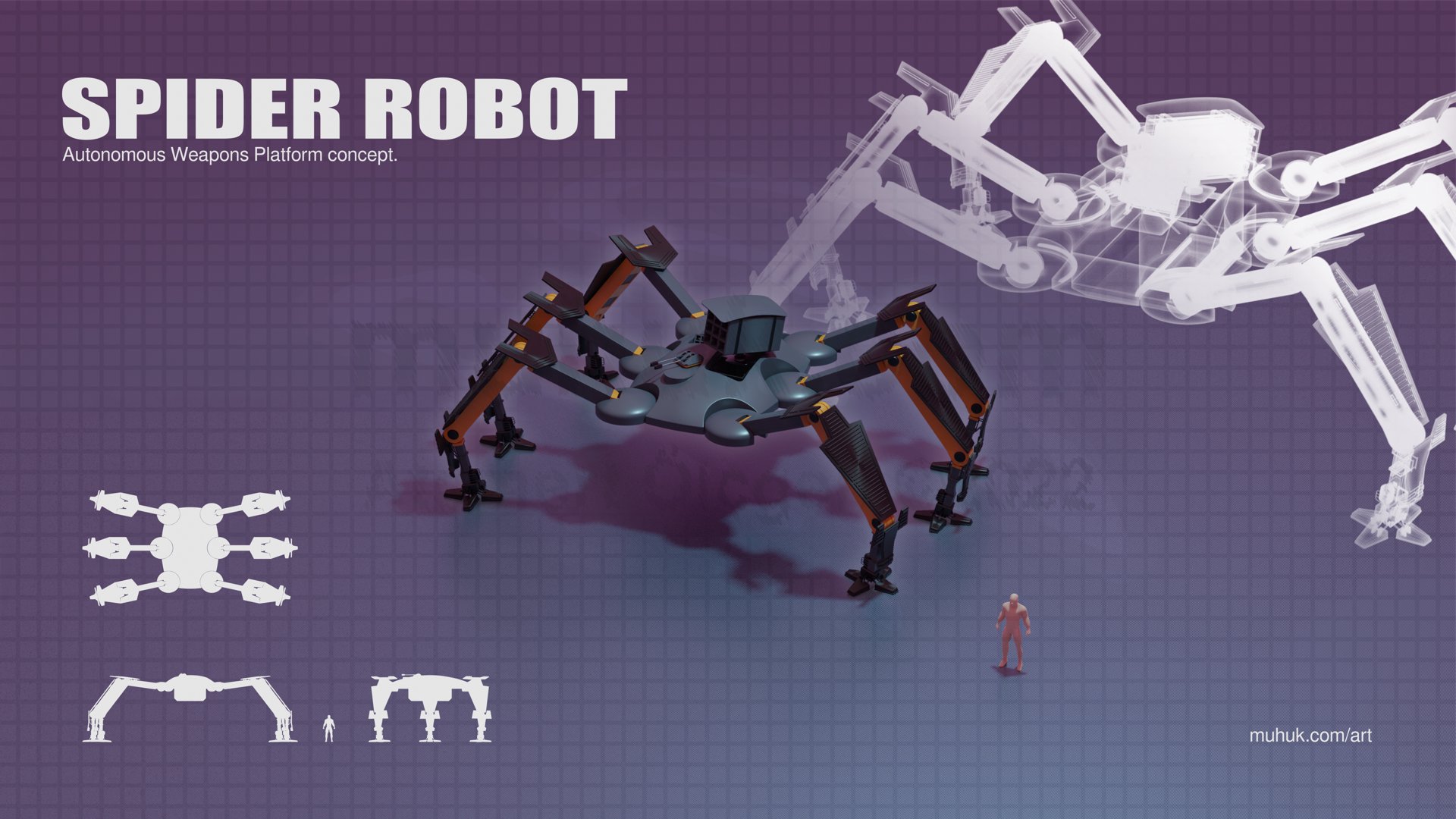 Spider Robot - Weapons Out